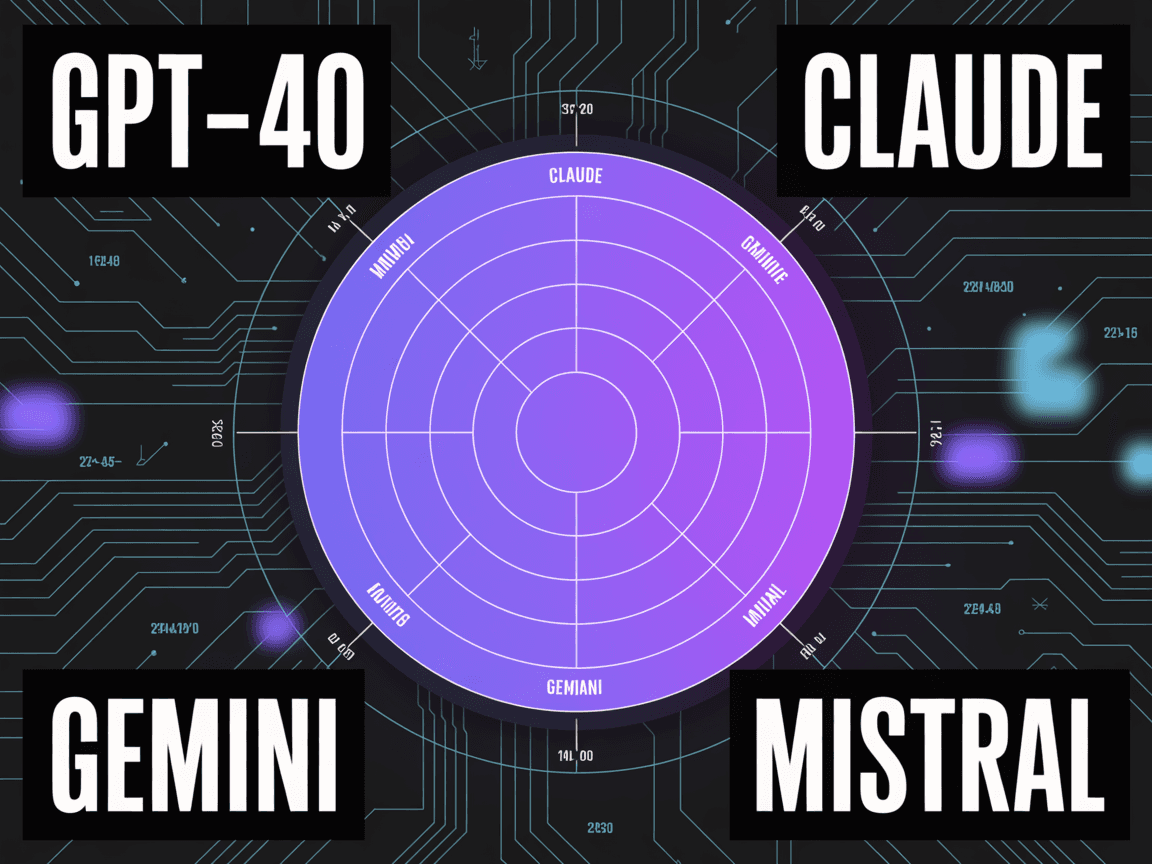 Comparison matrix of LLM capabilities for enterprise agents: Claude, GPT-4o, Gemini, Mistral, and open-source models compared across reasoning quality, tool calling accuracy, latency, cost, context window, and data sovereignty options
